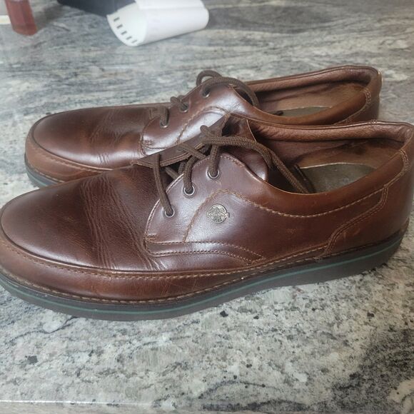 THE BODY SHOE H18915 Antique Brown Casual Leather Shoes Sz 14M By Hush Puppies - Picture 5 of 7